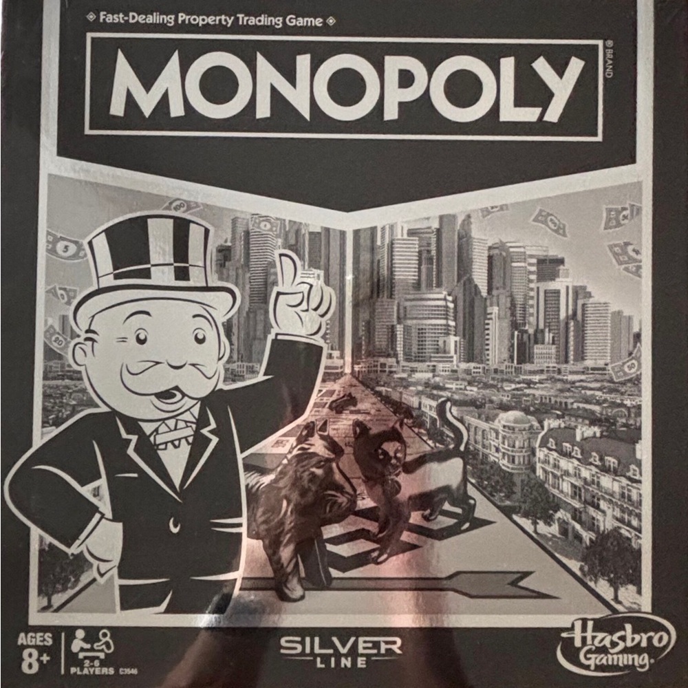 Hasbro Silver Line Monopoly Board Game♟️